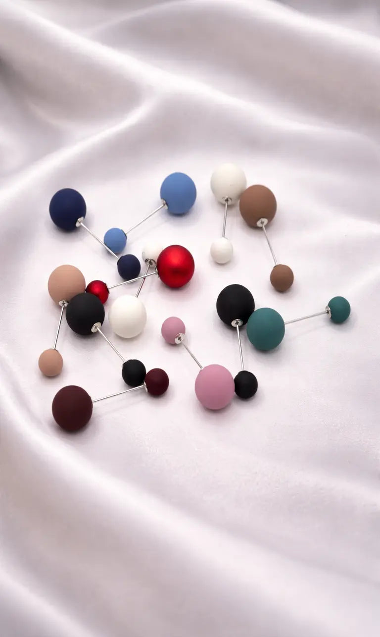 Elegante Hijab-Pins mit doppelseitigen Kugeln – Stilvolle Nadeln in bunten Farben (H02)