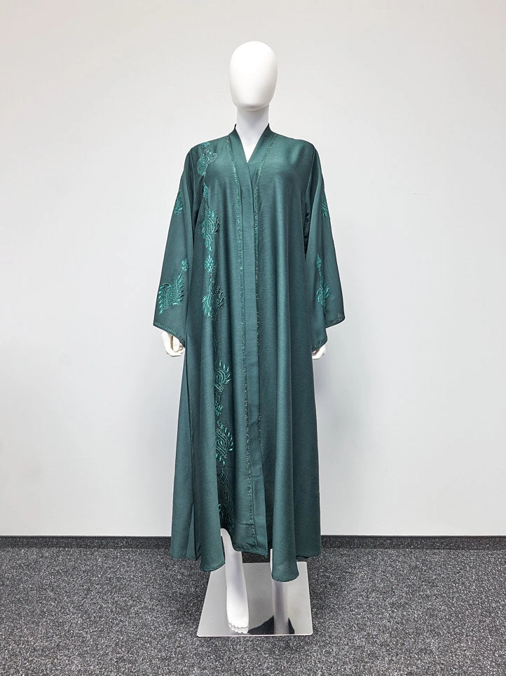 Abaya mit feiner Stickerei und weitem Schnitt