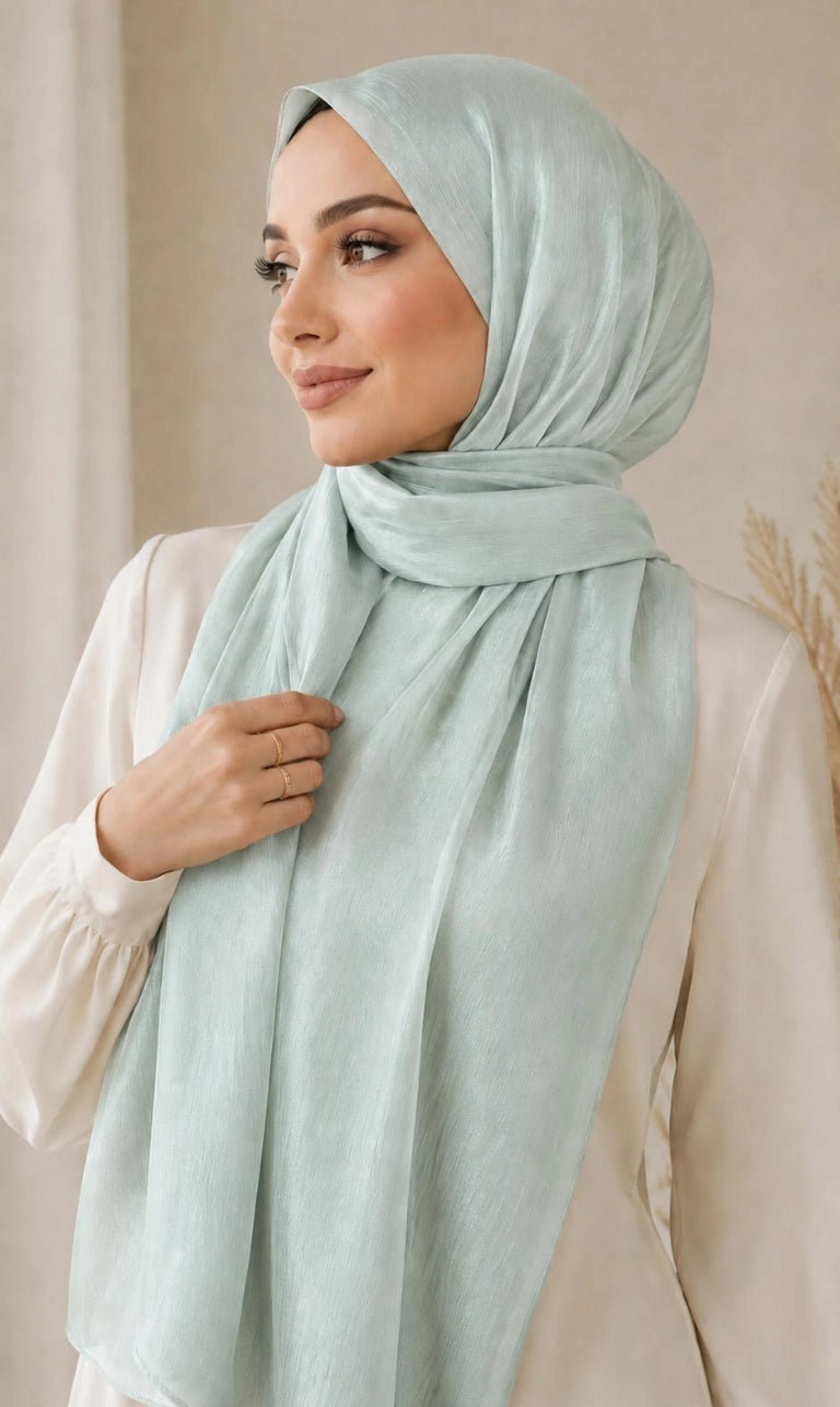 Premium Shimmer Crinkle Hijab – Leicht, Elegant & Zeitlos (200 × 75 cm)