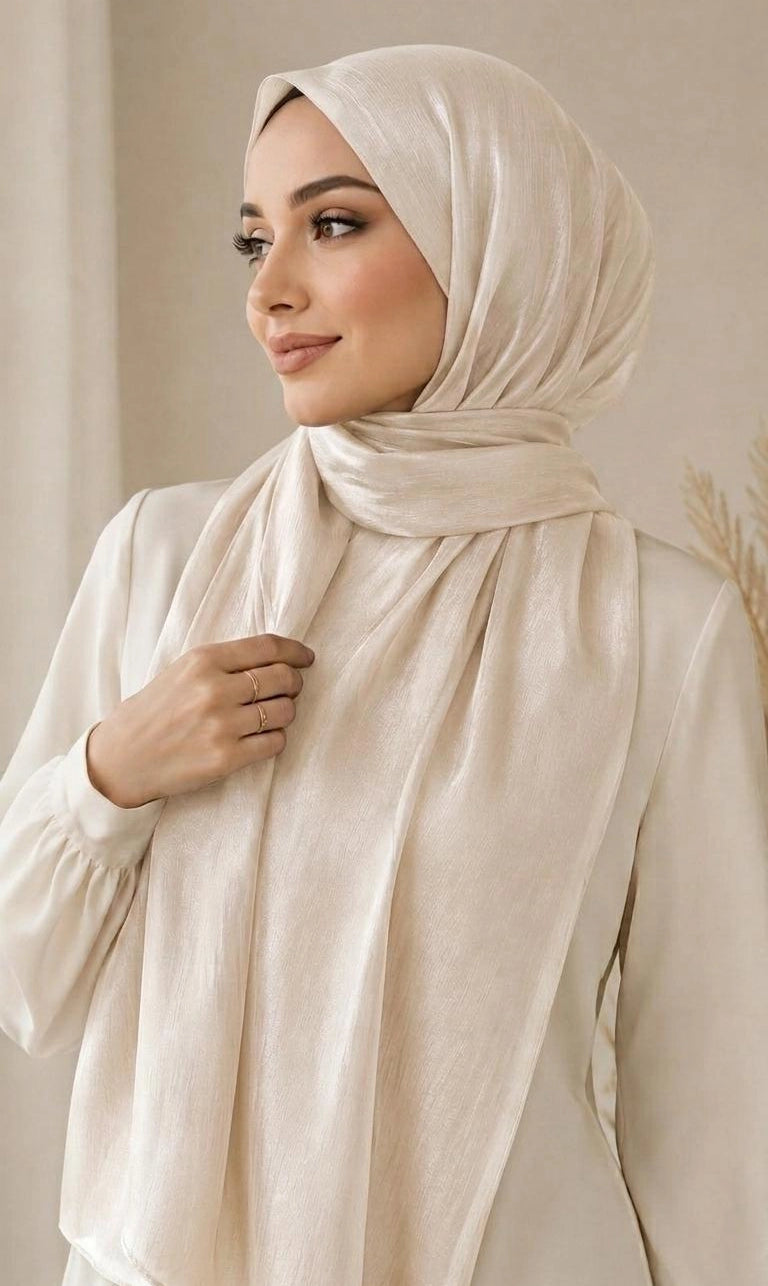 Premium Shimmer Crinkle Hijab – Leicht, Elegant & Zeitlos (200 × 75 cm)