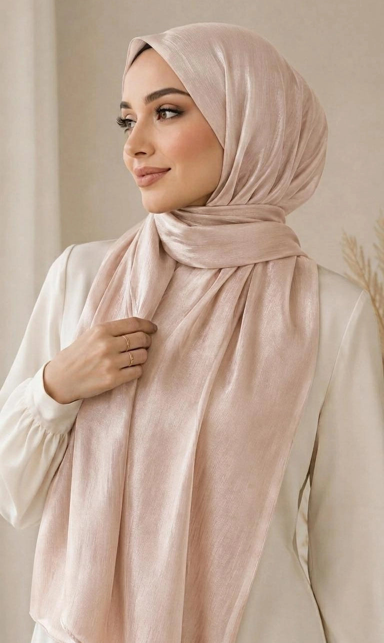 Premium Shimmer Crinkle Hijab – Leicht, Elegant & Zeitlos (200 × 75 cm)