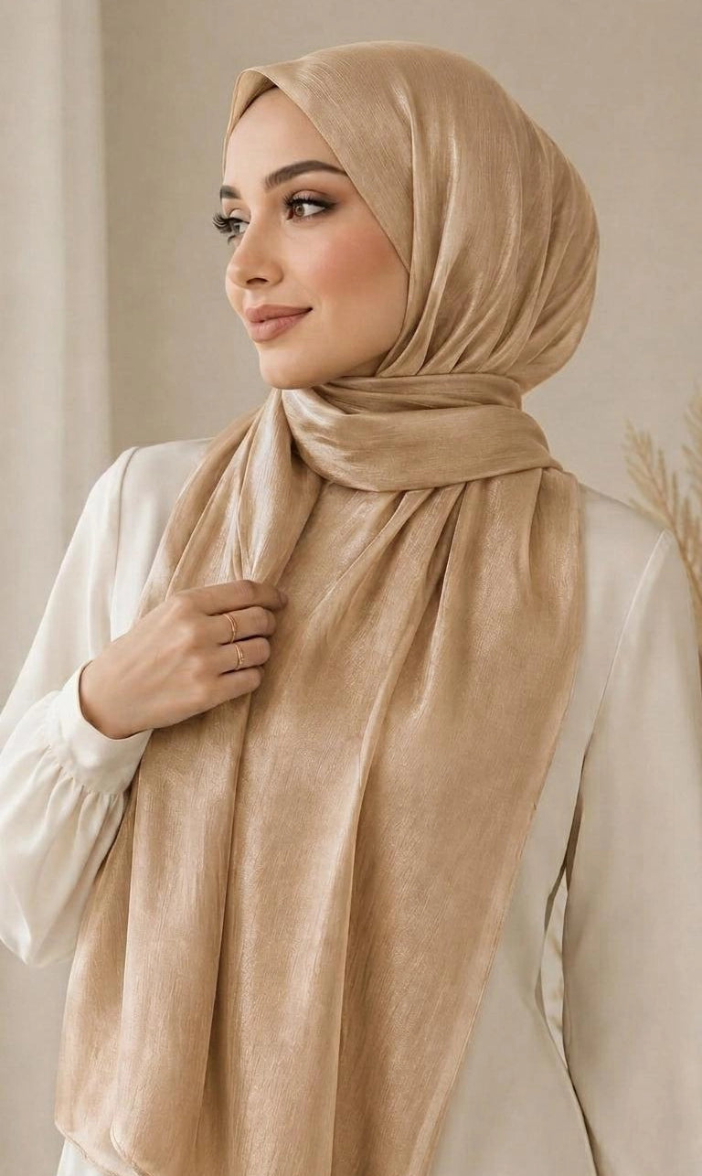 Premium Shimmer Crinkle Hijab – Leicht, Elegant & Zeitlos (200 × 75 cm)