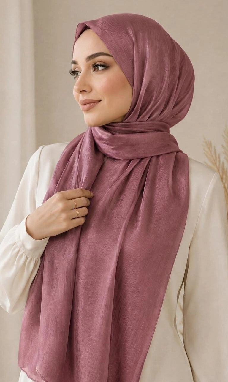 Premium Shimmer Crinkle Hijab – Leicht, Elegant & Zeitlos (200 × 75 cm)