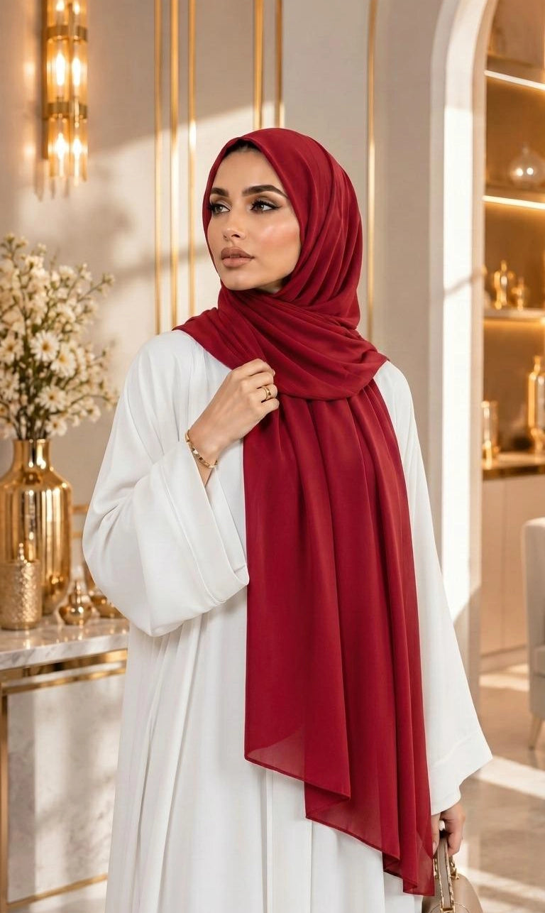 Premium Chiffon Hijab 250 x 75 cm – Leicht, Fließend & Elegant | 66 Farben