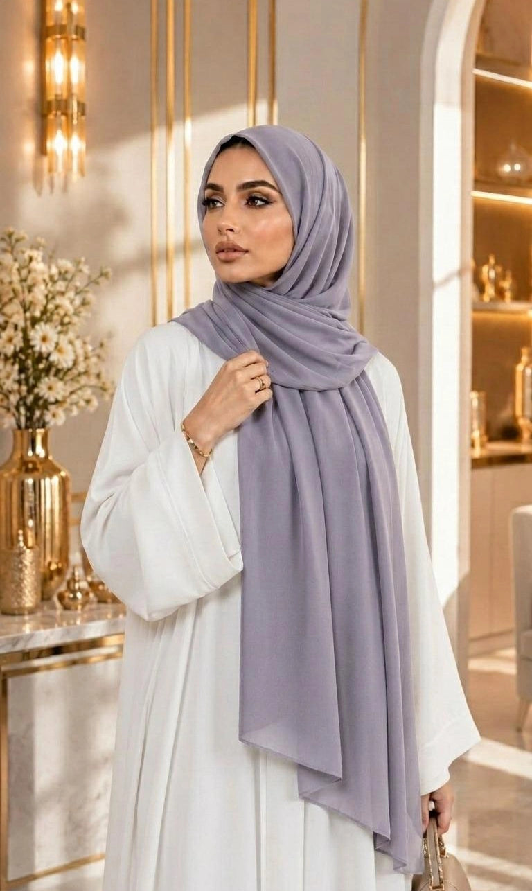 Premium Chiffon Hijab 250 x 75 cm – Leicht, Fließend & Elegant | 66 Farben