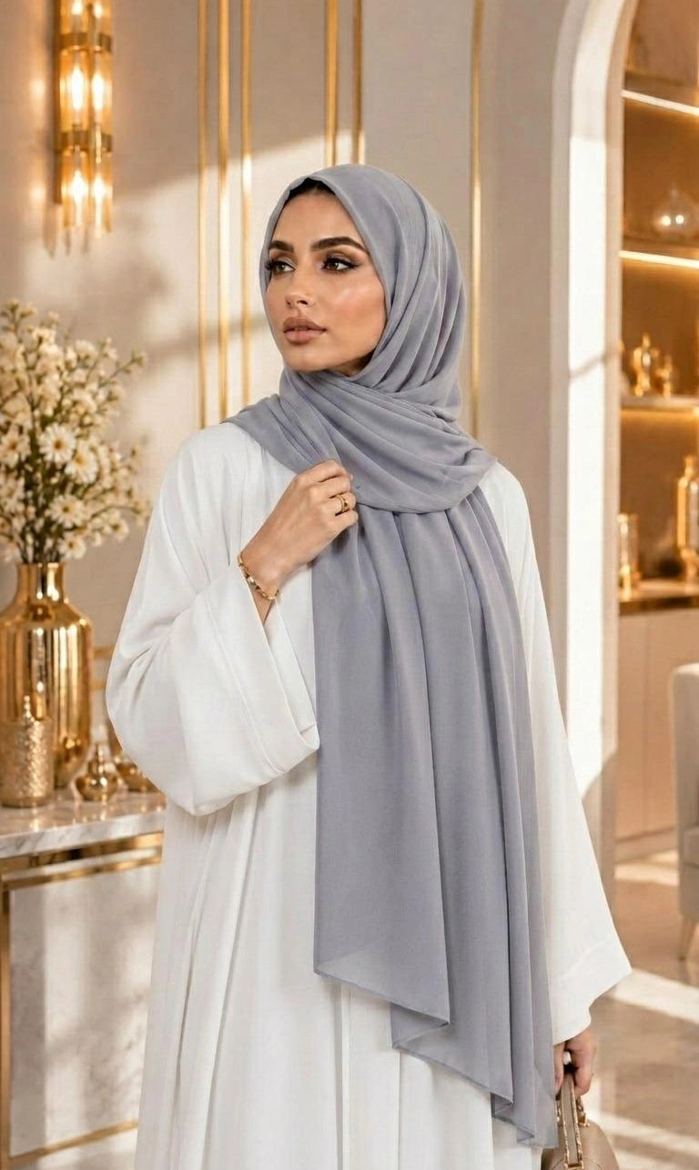 Premium Chiffon Hijab 250 x 75 cm – Leicht, Fließend & Elegant | 66 Farben