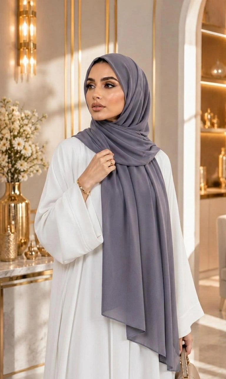 Premium Chiffon Hijab 250 x 75 cm – Leicht, Fließend & Elegant | 66 Farben