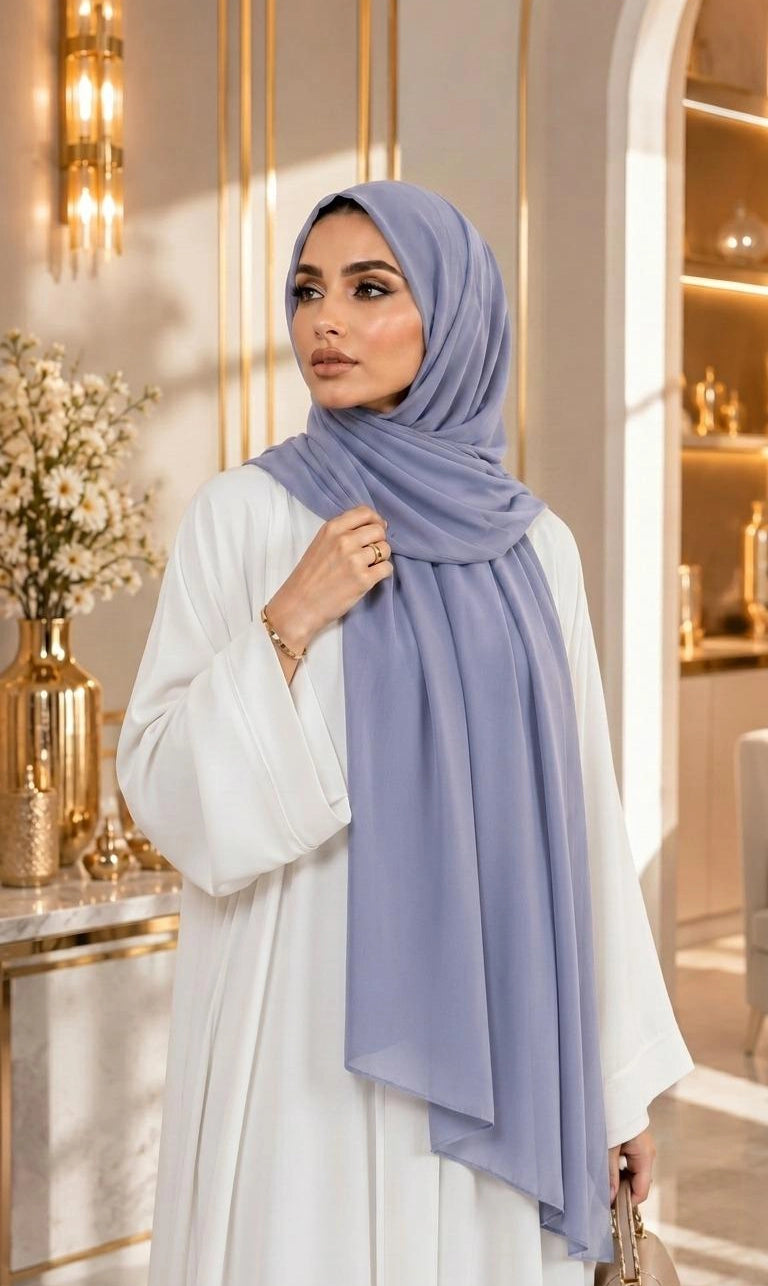 Premium Chiffon Hijab 250 x 75 cm – Leicht, Fließend & Elegant | 66 Farben