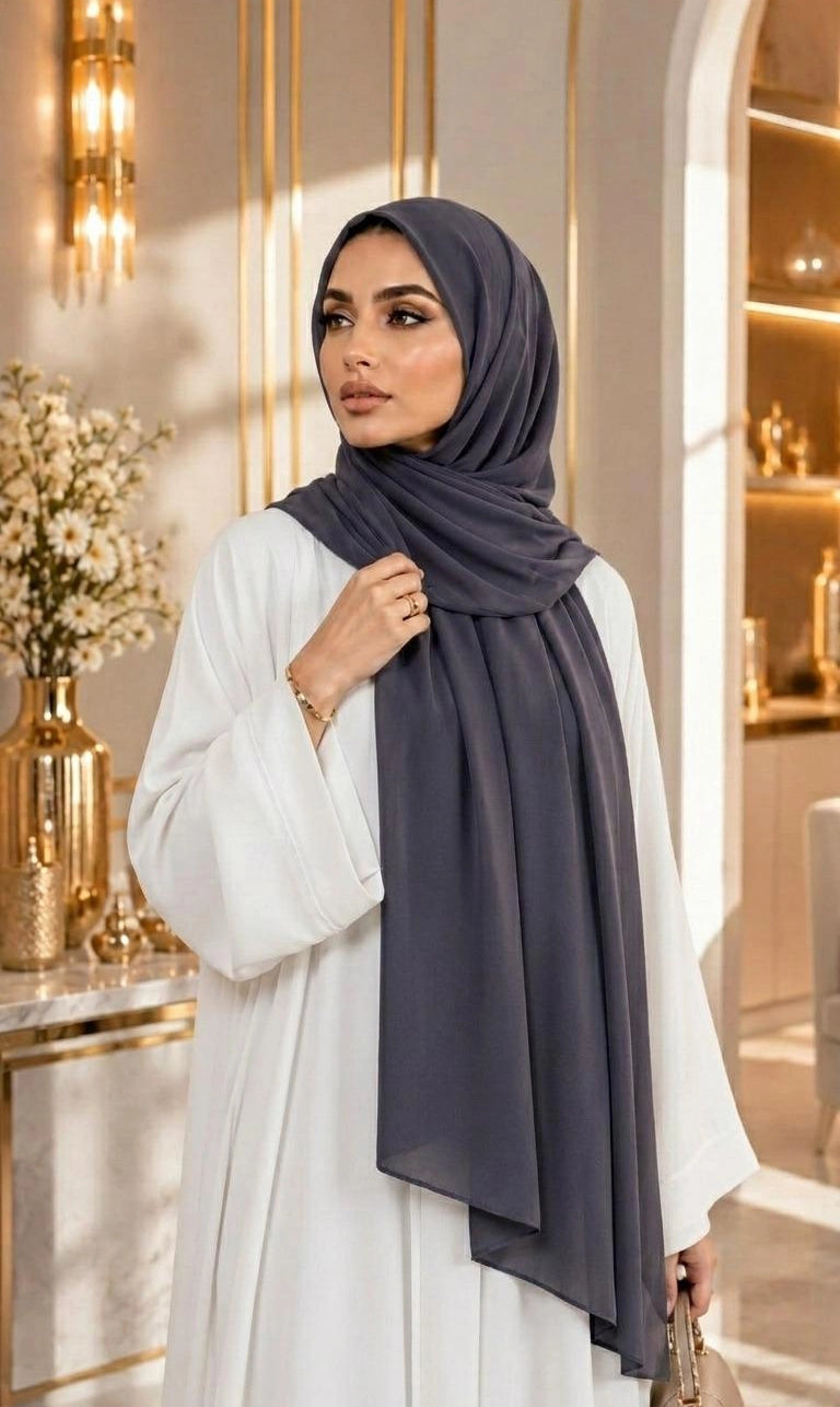Premium Chiffon Hijab 250 x 75 cm – Leicht, Fließend & Elegant | 66 Farben
