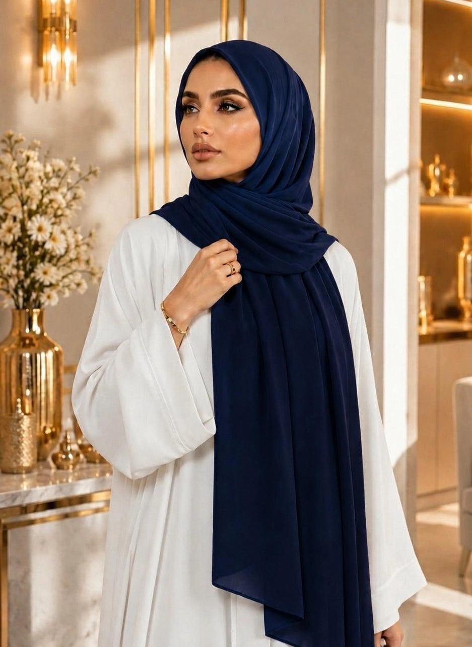 Premium Chiffon Hijab 250 x 75 cm – Leicht, Fließend & Elegant | 66 Farben