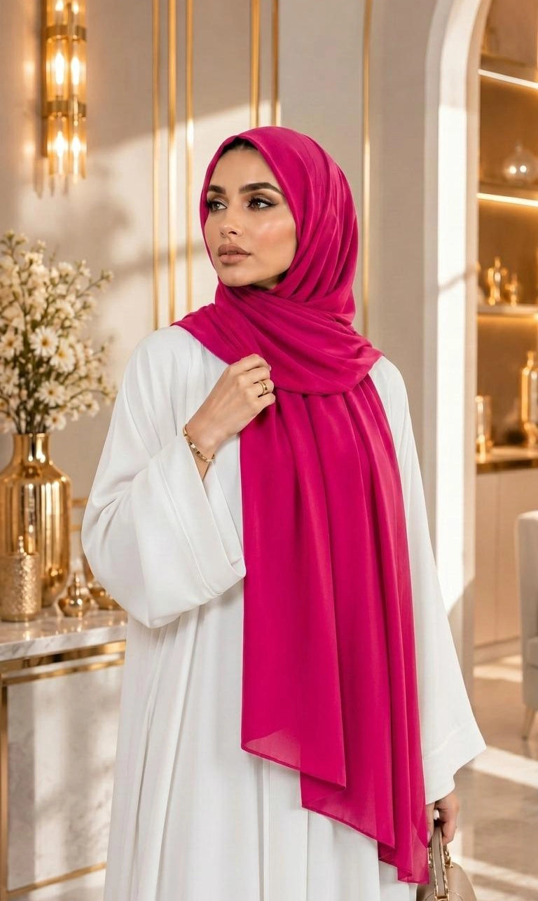 Premium Chiffon Hijab 250 x 75 cm – Leicht, Fließend & Elegant | 66 Farben