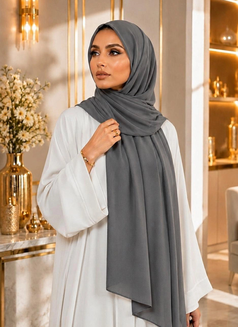 Premium Chiffon Hijab 250 x 75 cm – Leicht, Fließend & Elegant | 66 Farben