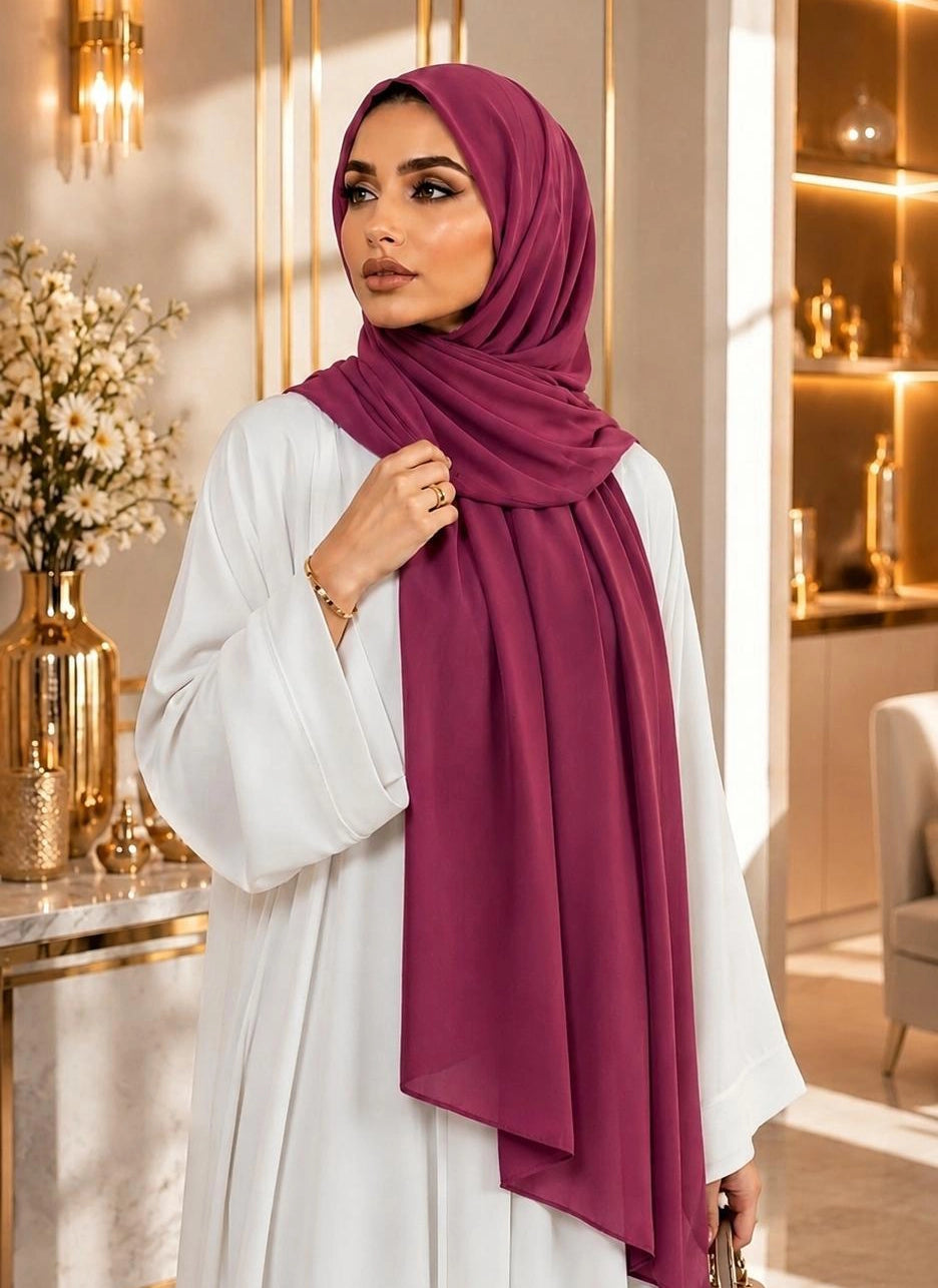Premium Chiffon Hijab 250 x 75 cm – Leicht, Fließend & Elegant | 66 Farben