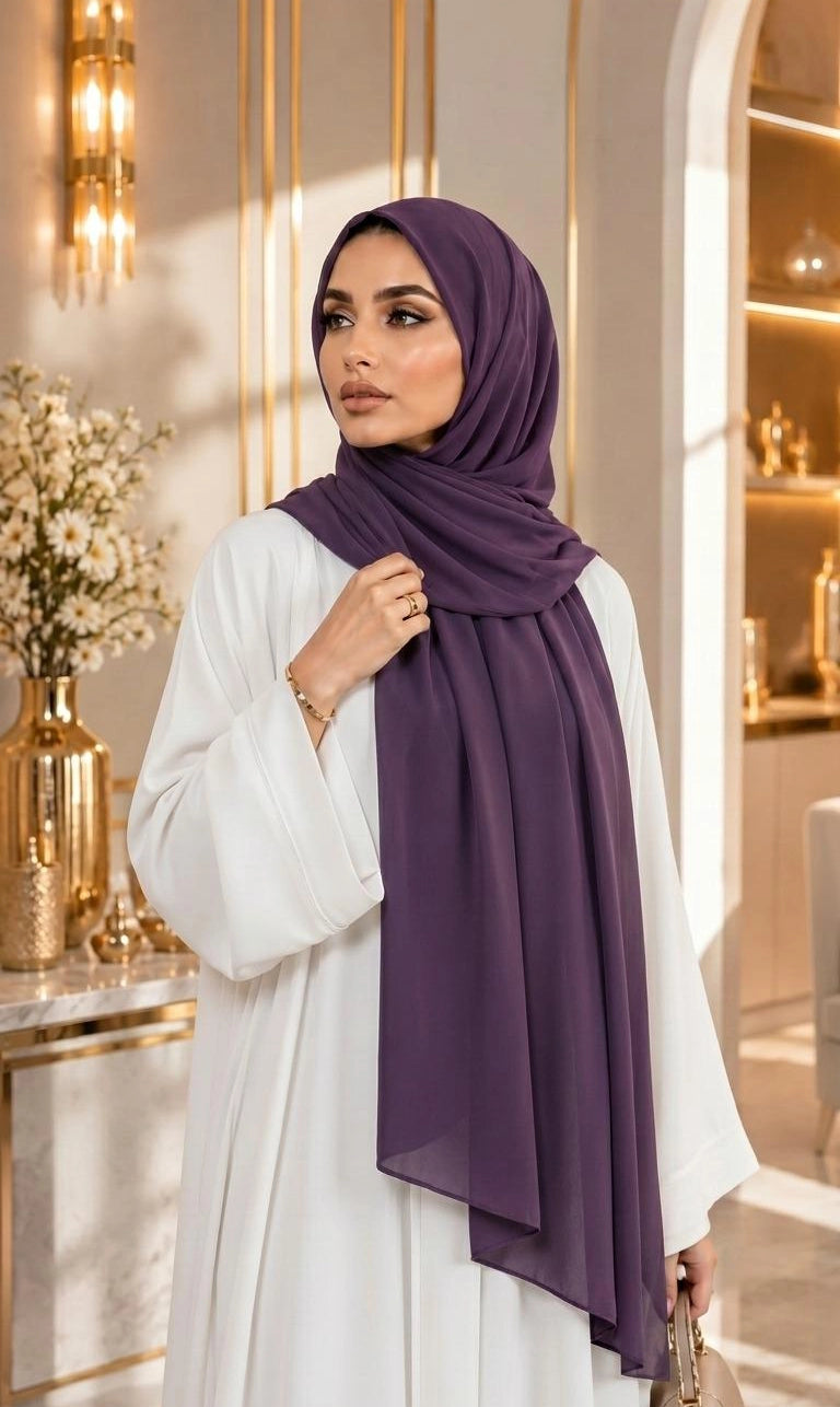 Premium Chiffon Hijab 250 x 75 cm – Leicht, Fließend & Elegant | 66 Farben
