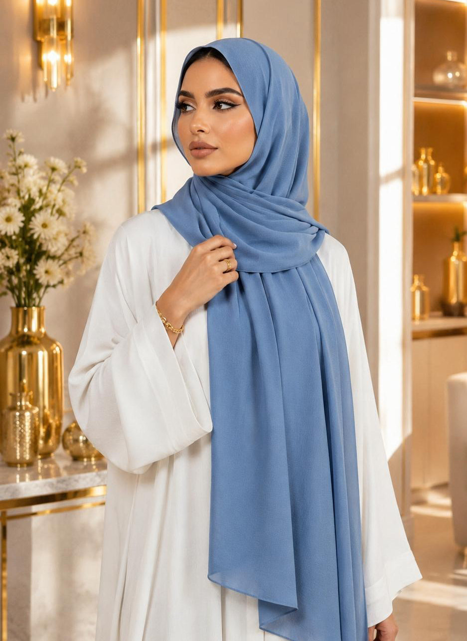 Premium Chiffon Hijab 250 x 75 cm – Leicht, Fließend & Elegant | 66 Farben
