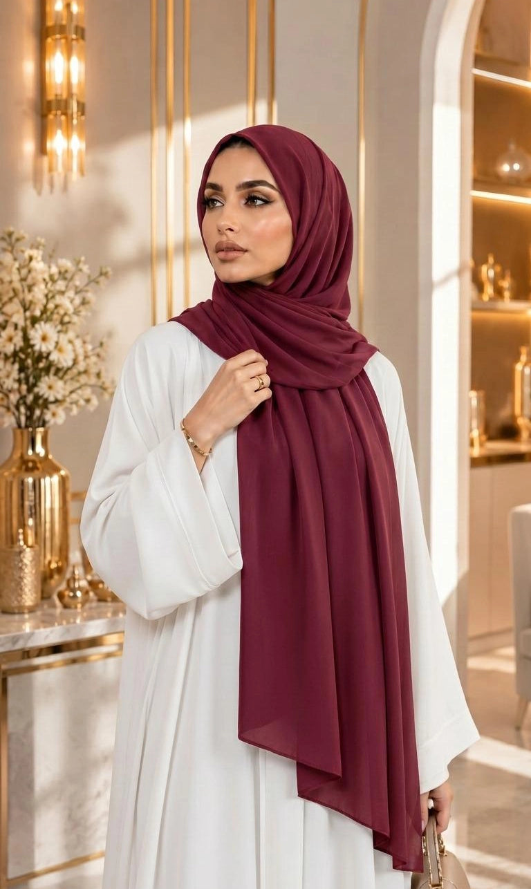 Premium Chiffon Hijab 250 x 75 cm – Leicht, Fließend & Elegant | 66 Farben