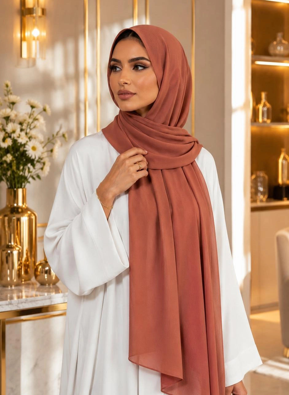 Premium Chiffon Hijab 250 x 75 cm – Leicht, Fließend & Elegant | 66 Farben