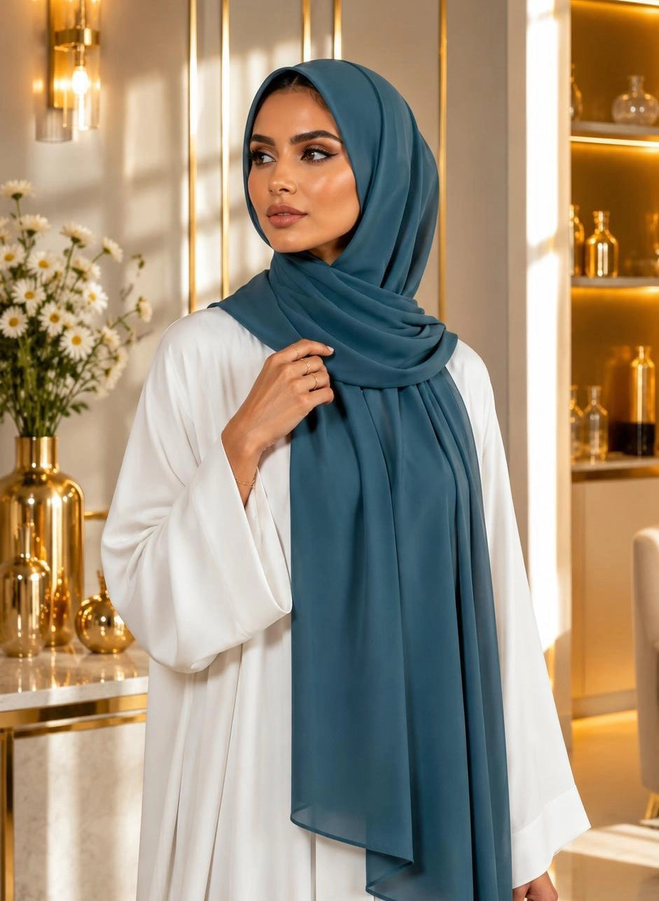 Premium Chiffon Hijab 250 x 75 cm – Leicht, Fließend & Elegant | 66 Farben