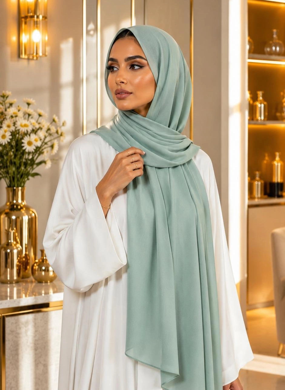 Premium Chiffon Hijab 250 x 75 cm – Leicht, Fließend & Elegant | 66 Farben
