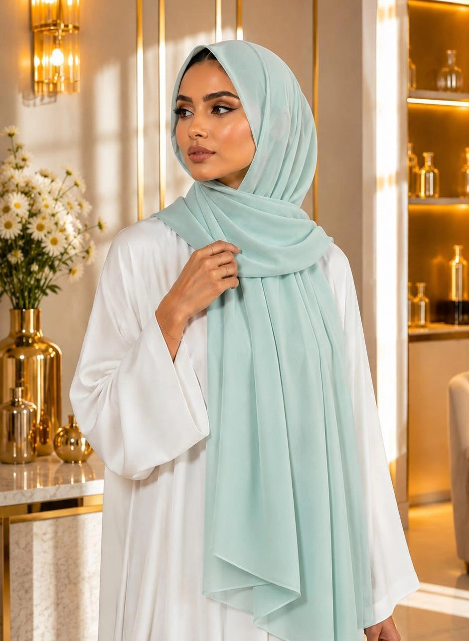 Premium Chiffon Hijab 250 x 75 cm – Leicht, Fließend & Elegant | 66 Farben