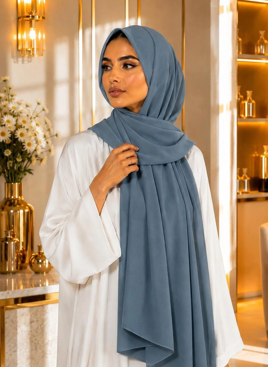 Premium Chiffon Hijab 250 x 75 cm – Leicht, Fließend & Elegant | 66 Farben