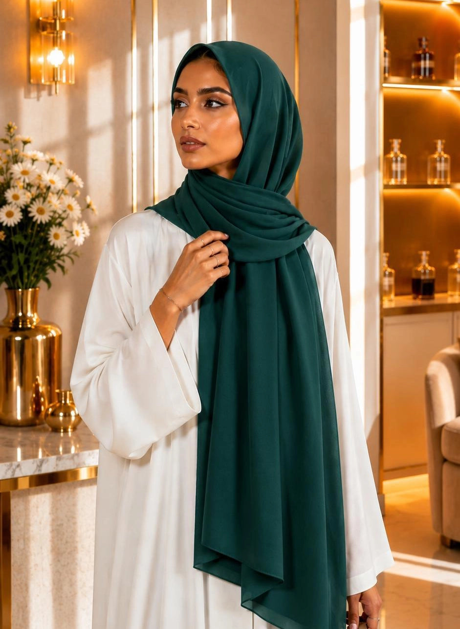 Premium Chiffon Hijab 250 x 75 cm – Leicht, Fließend & Elegant | 66 Farben