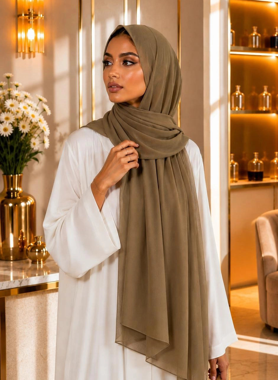 Premium Chiffon Hijab 250 x 75 cm – Leicht, Fließend & Elegant | 66 Farben