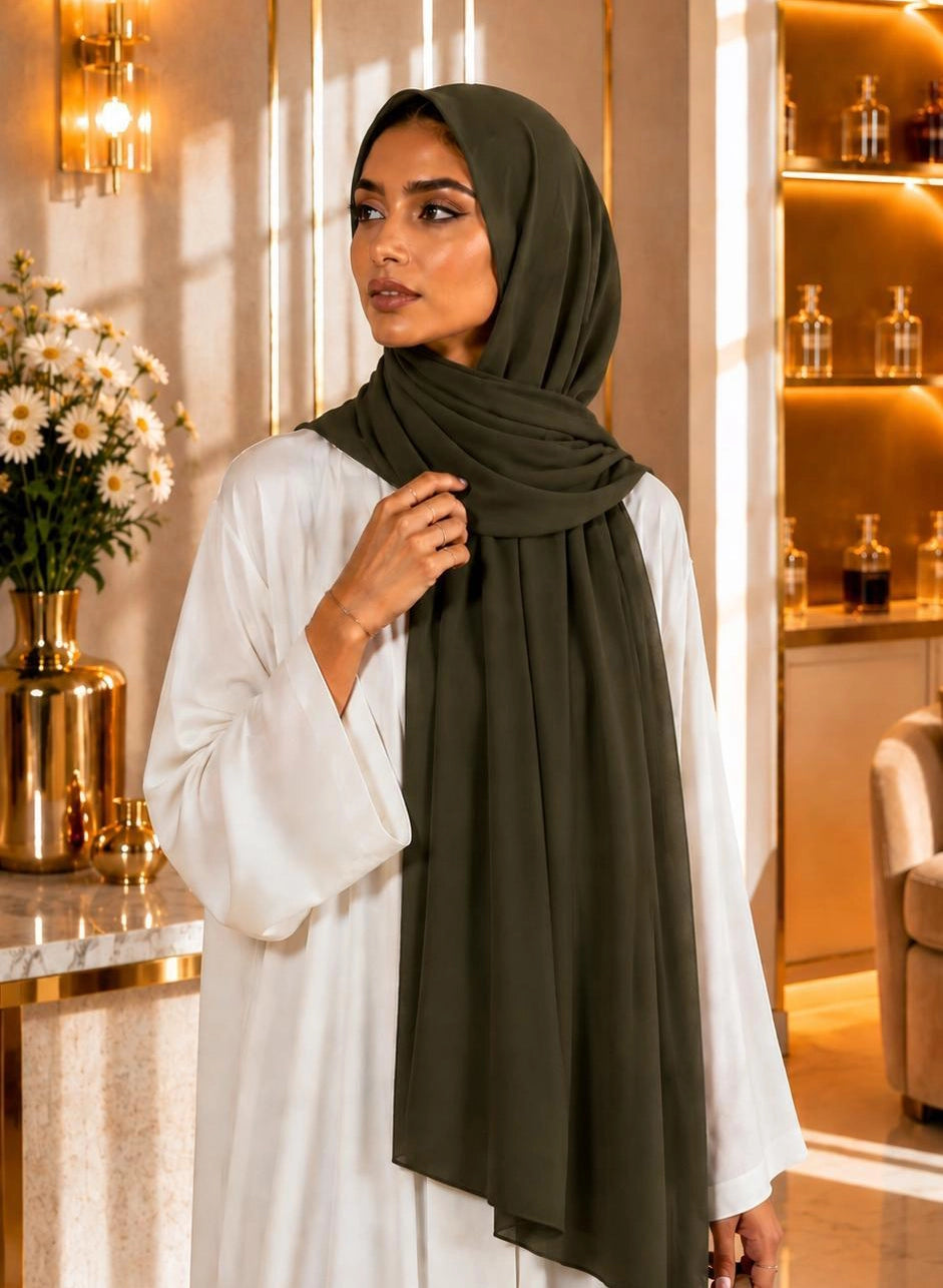 Premium Chiffon Hijab 250 x 75 cm – Leicht, Fließend & Elegant | 66 Farben