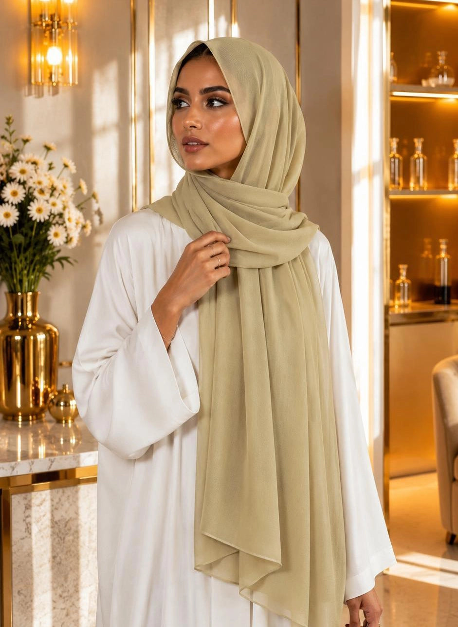 Premium Chiffon Hijab 250 x 75 cm – Leicht, Fließend & Elegant | 66 Farben