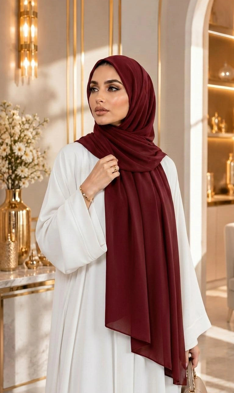 Premium Chiffon Hijab 250 x 75 cm – Leicht, Fließend & Elegant | 66 Farben