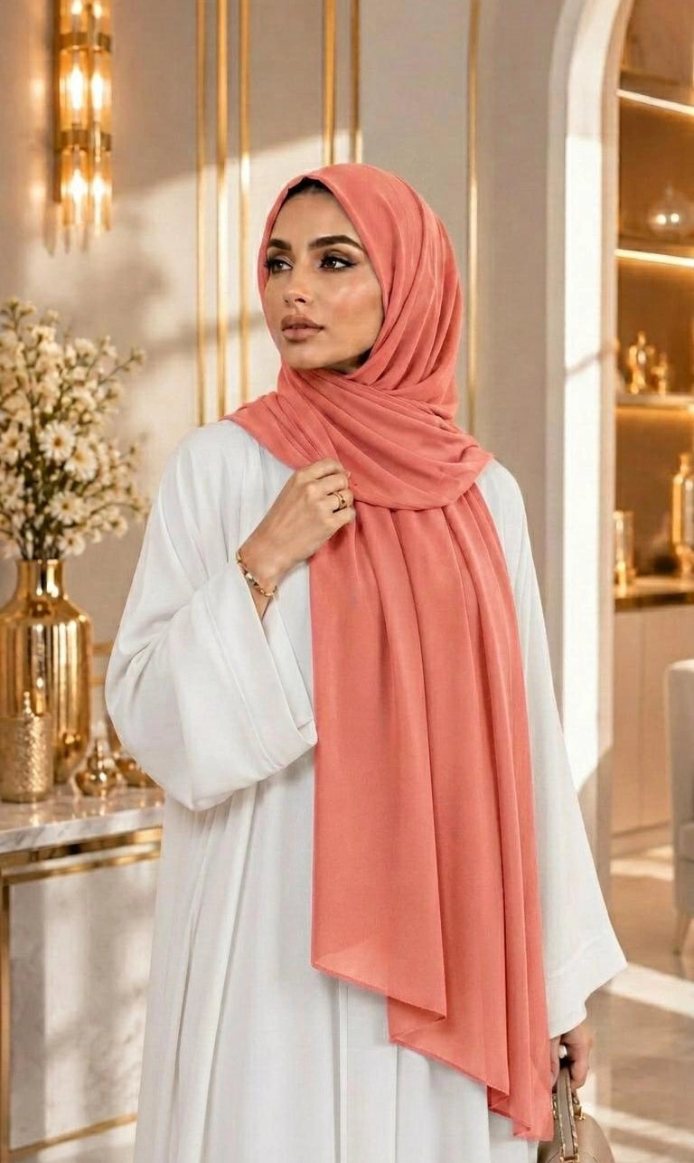 Premium Chiffon Hijab 250 x 75 cm – Leicht, Fließend & Elegant | 66 Farben