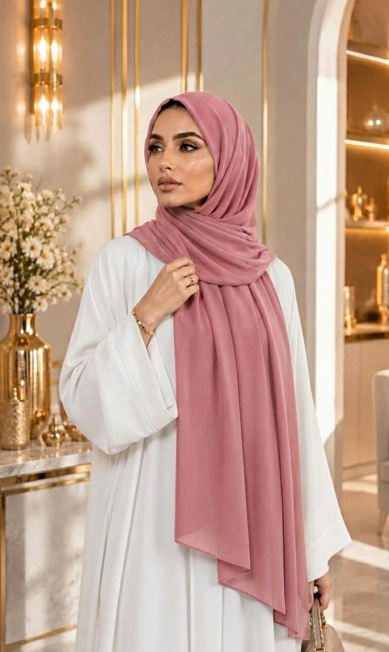 Premium Chiffon Hijab 250 x 75 cm – Leicht, Fließend & Elegant | 66 Farben