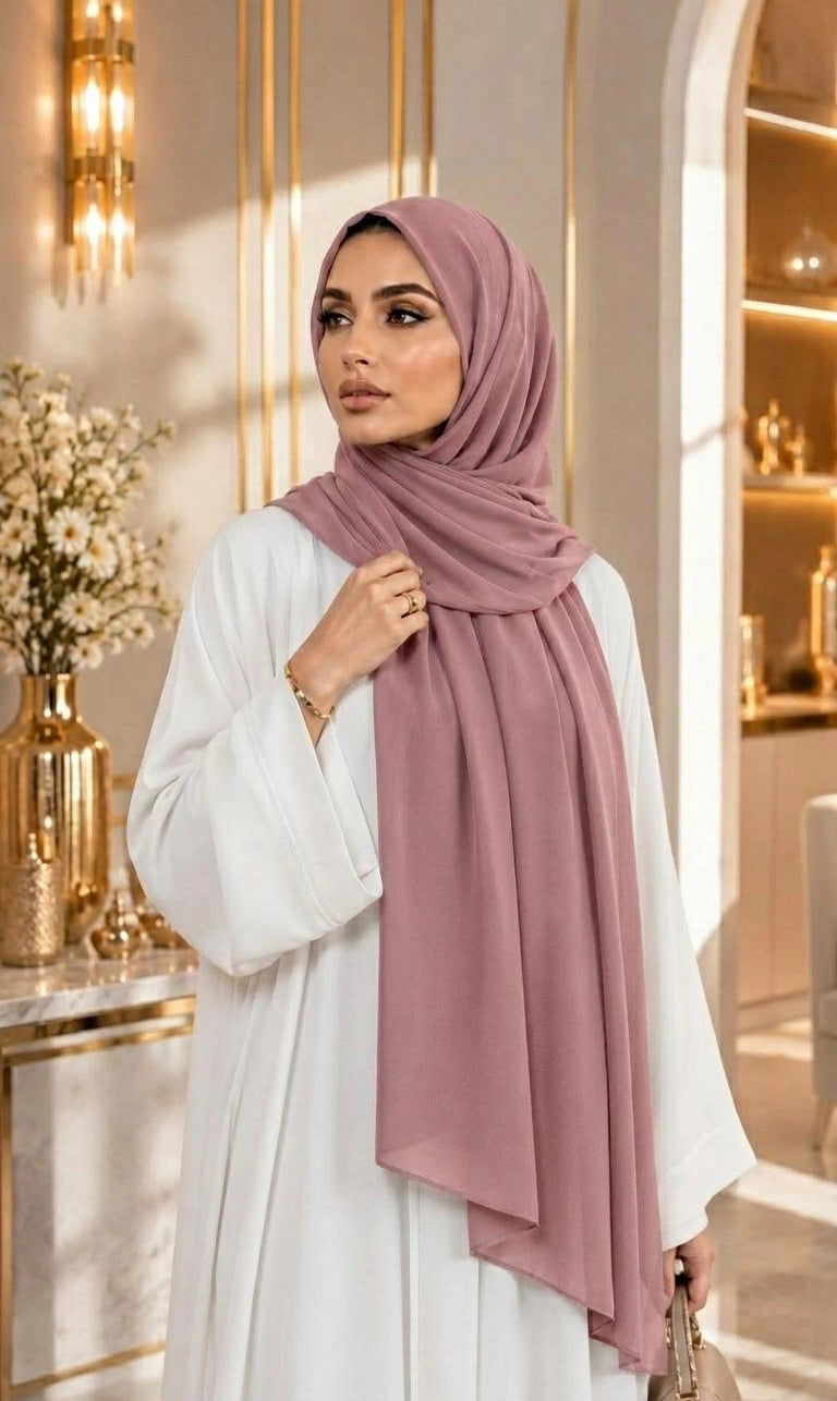 Premium Chiffon Hijab 250 x 75 cm – Leicht, Fließend & Elegant | 66 Farben