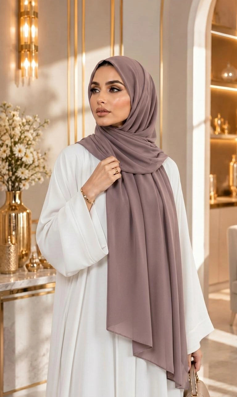 Premium Chiffon Hijab 250 x 75 cm – Leicht, Fließend & Elegant | 66 Farben