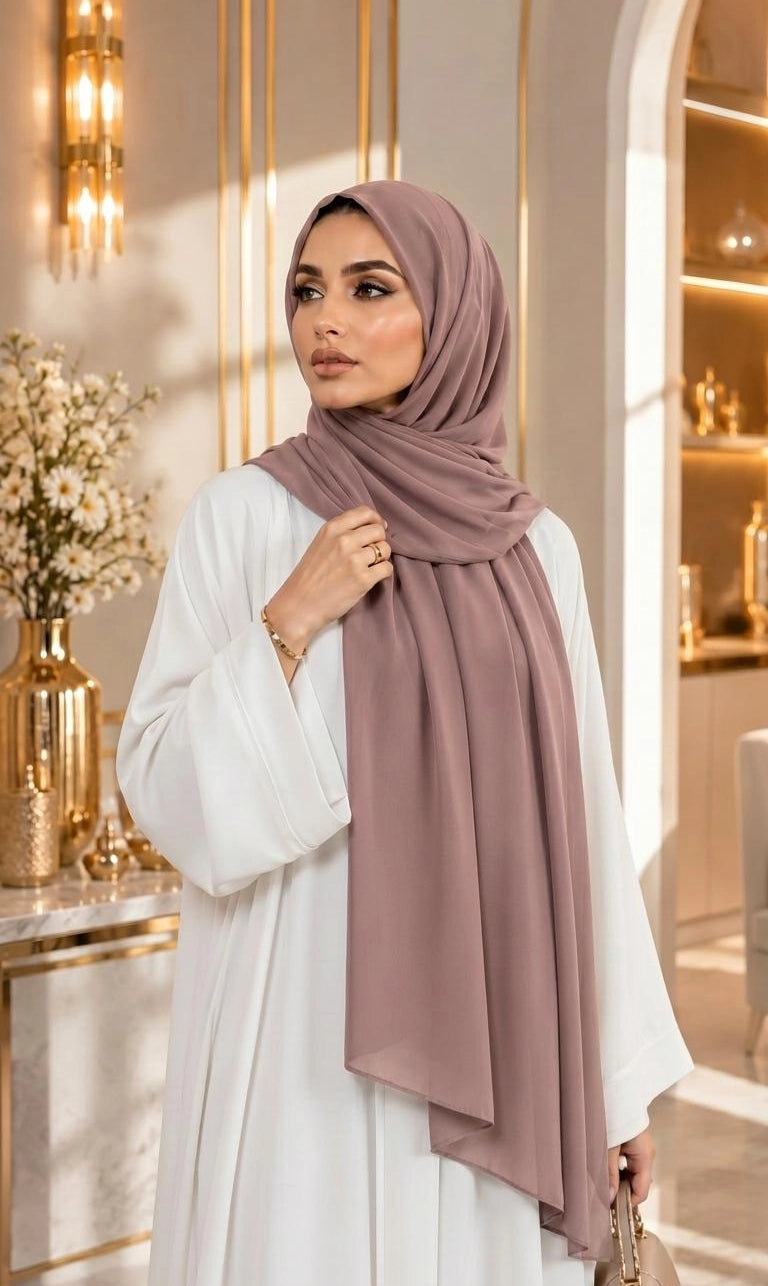 Premium Chiffon Hijab 250 x 75 cm – Leicht, Fließend & Elegant | 66 Farben