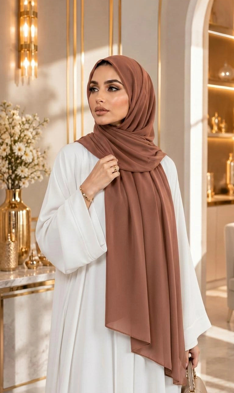 Premium Chiffon Hijab 250 x 75 cm – Leicht, Fließend & Elegant | 66 Farben
