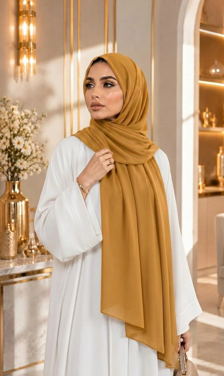 Premium Chiffon Hijab 250 x 75 cm – Leicht, Fließend & Elegant | 66 Farben
