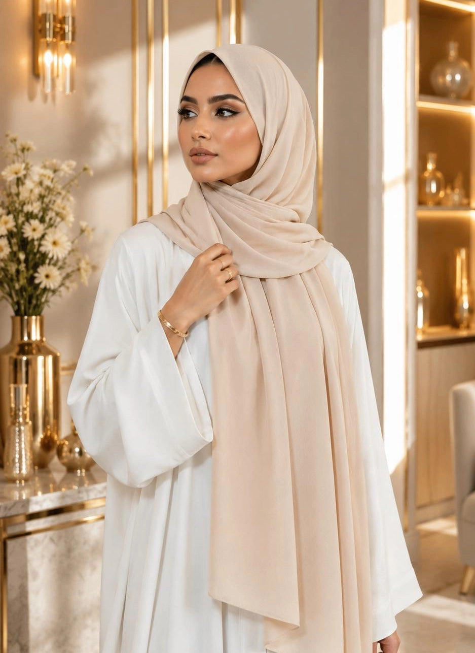 Premium Chiffon Hijab 250 x 75 cm – Leicht, Fließend & Elegant | 66 Farben