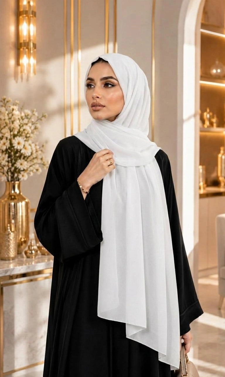 Premium Chiffon Hijab 250 x 75 cm – Leicht, Fließend & Elegant | 66 Farben