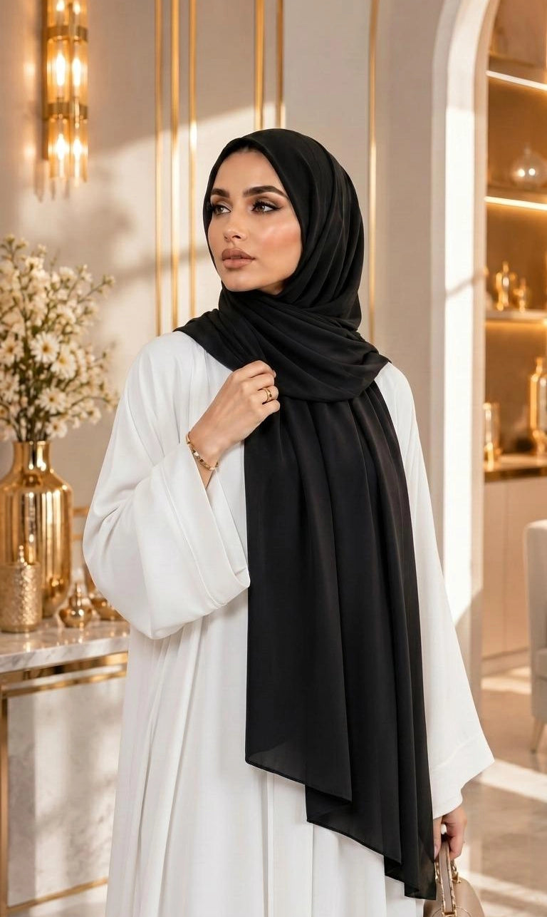Premium Chiffon Hijab 250 x 75 cm – Leicht, Fließend & Elegant | 66 Farben