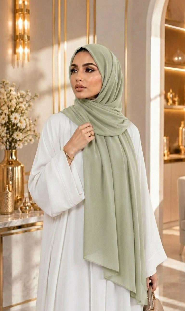 Premium Chiffon Hijab 250 x 75 cm – Leicht, Fließend & Elegant | 66 Farben