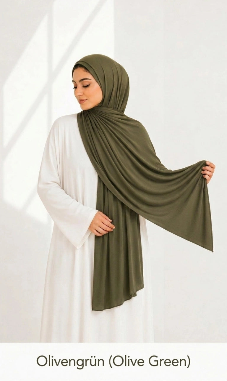 Premium Jersey Hijab 200 x 72 cm – Weich, Elastisch & Atmungsaktiv | HIBA