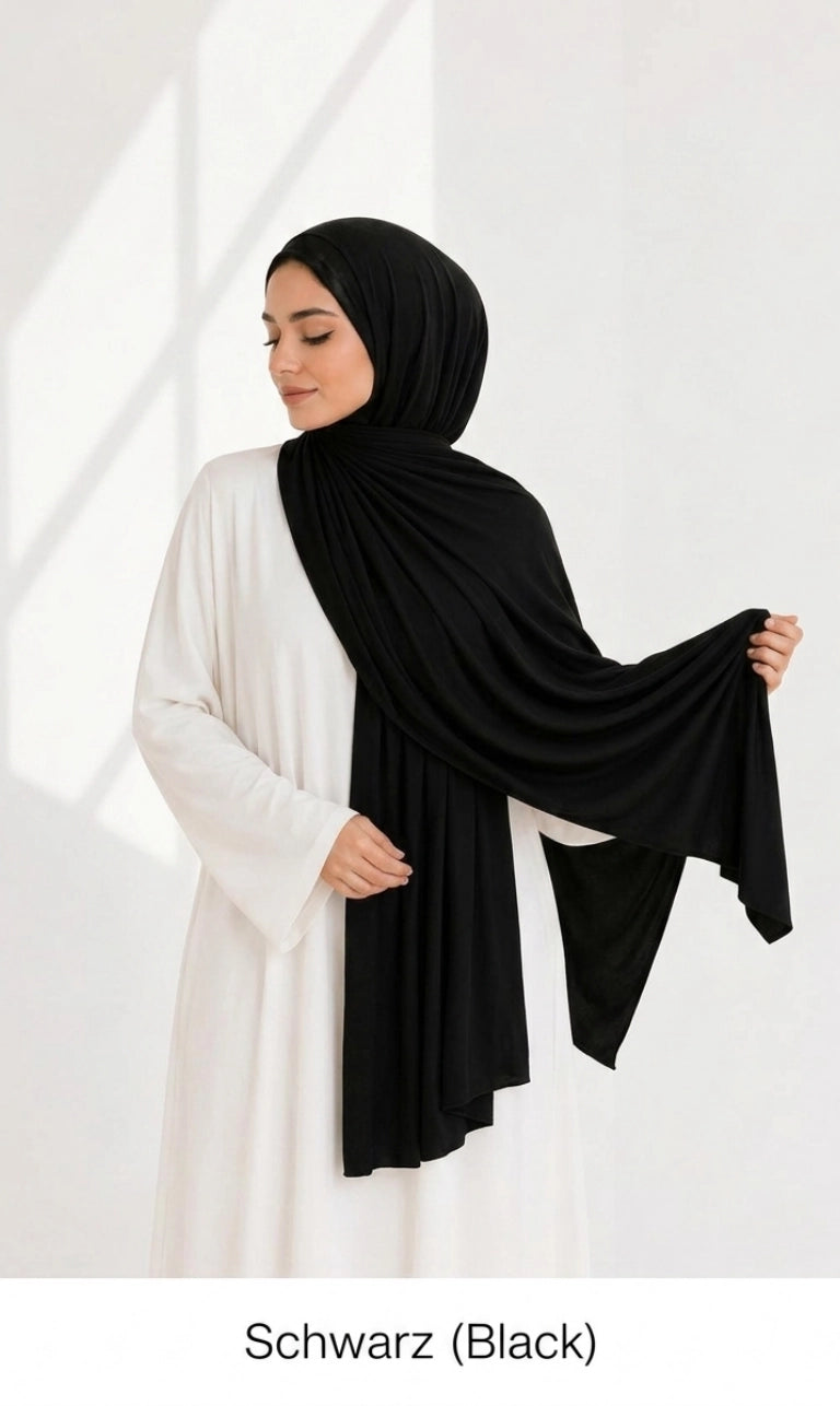 Premium Jersey Hijab 200 x 72 cm – Weich, Elastisch & Atmungsaktiv | HIBA