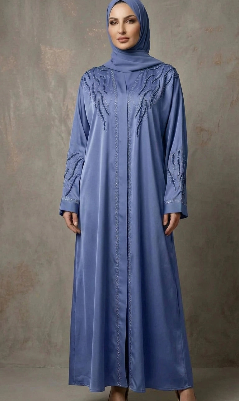 Luxury Flow Abaya – Perlen- & Strassveredelung