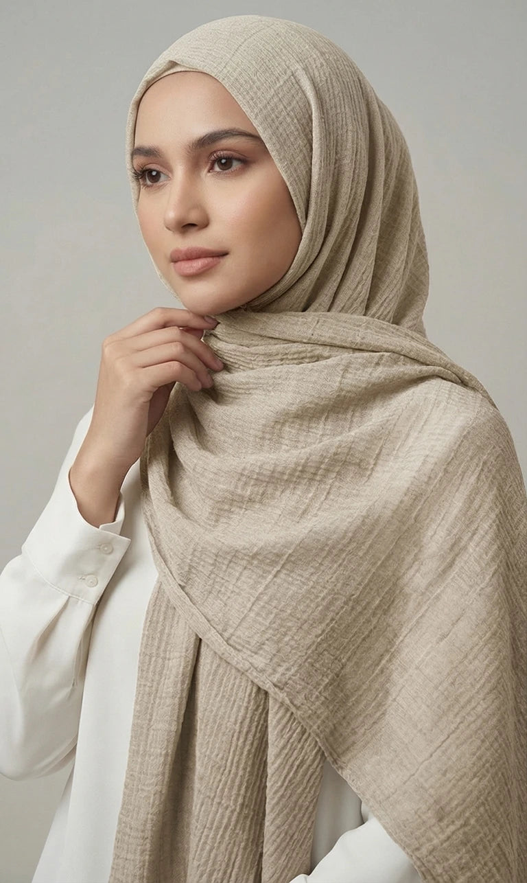 Strukturierter Hijab Schal – Leichter Moderner Kopftuch Schal für Damen | Eleganter Langer Schal (S02)