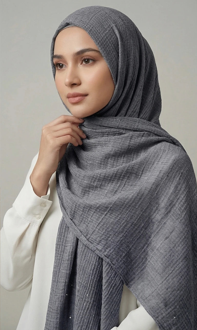Strukturierter Hijab Schal – Leichter Moderner Kopftuch Schal für Damen | Eleganter Langer Schal (S02)