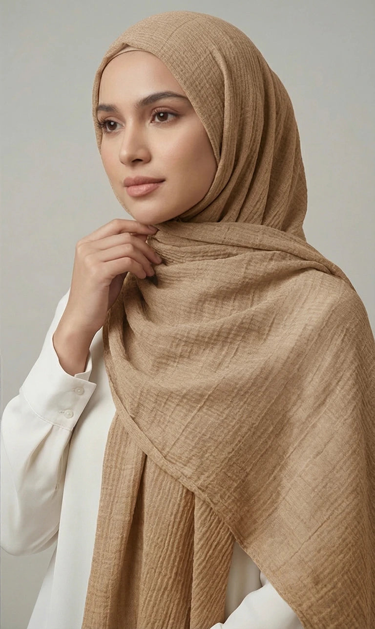 Strukturierter Hijab Schal – Leichter Moderner Kopftuch Schal für Damen | Eleganter Langer Schal (S02)