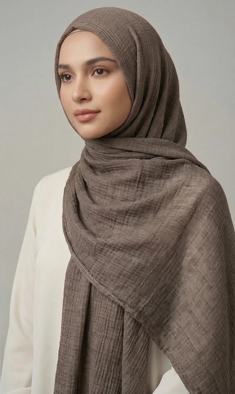 Strukturierter Hijab Schal – Leichter Moderner Kopftuch Schal für Damen | Eleganter Langer Schal (S02)