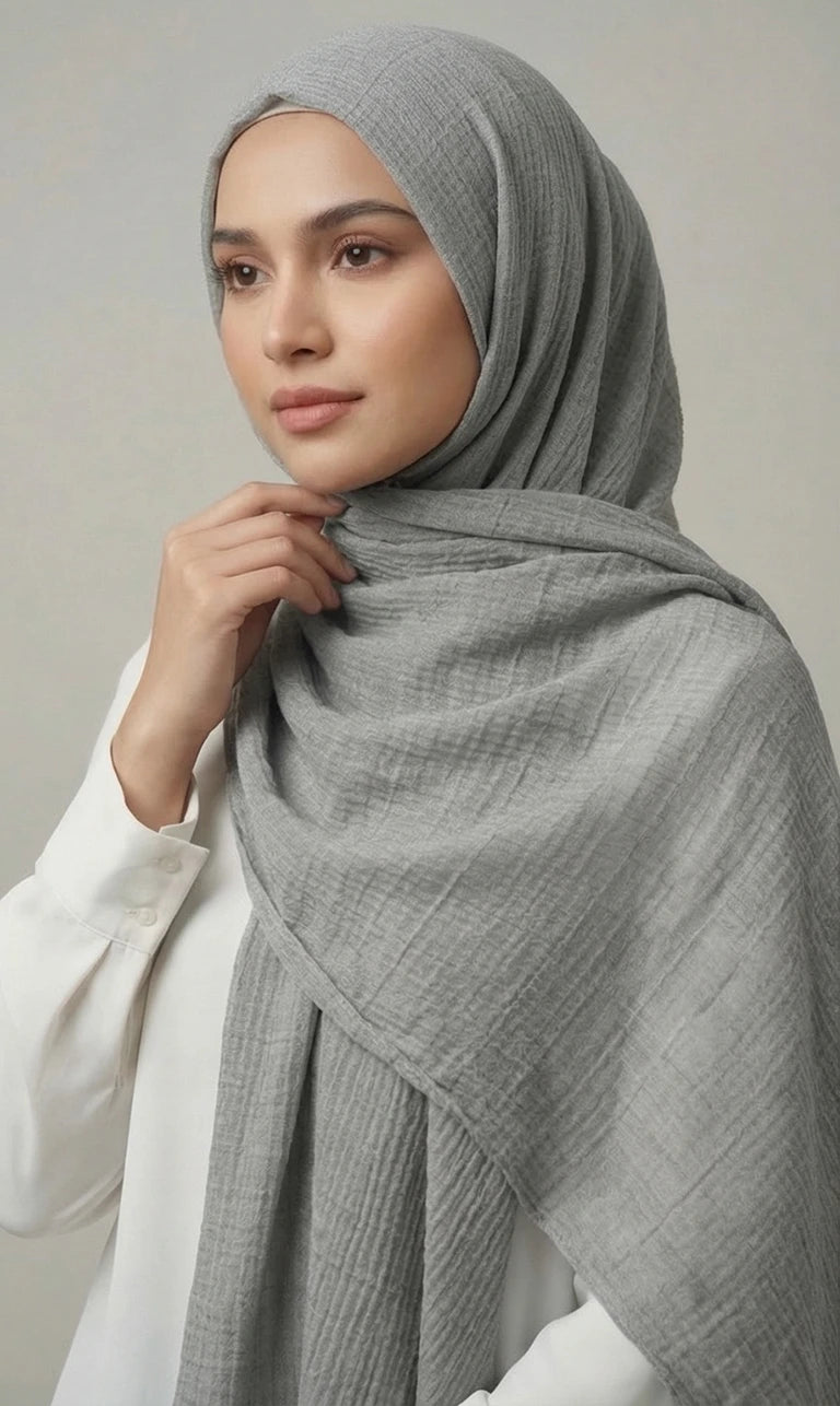 Strukturierter Hijab Schal – Leichter Moderner Kopftuch Schal für Damen | Eleganter Langer Schal (S02)