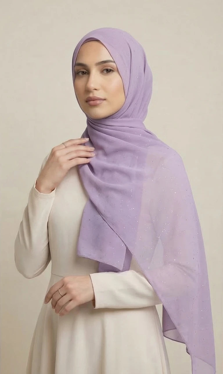 Glitzer Hijab Schal – Eleganter Leichter Kopftuch Schal für Damen | Weicher Langer Schal (S03)